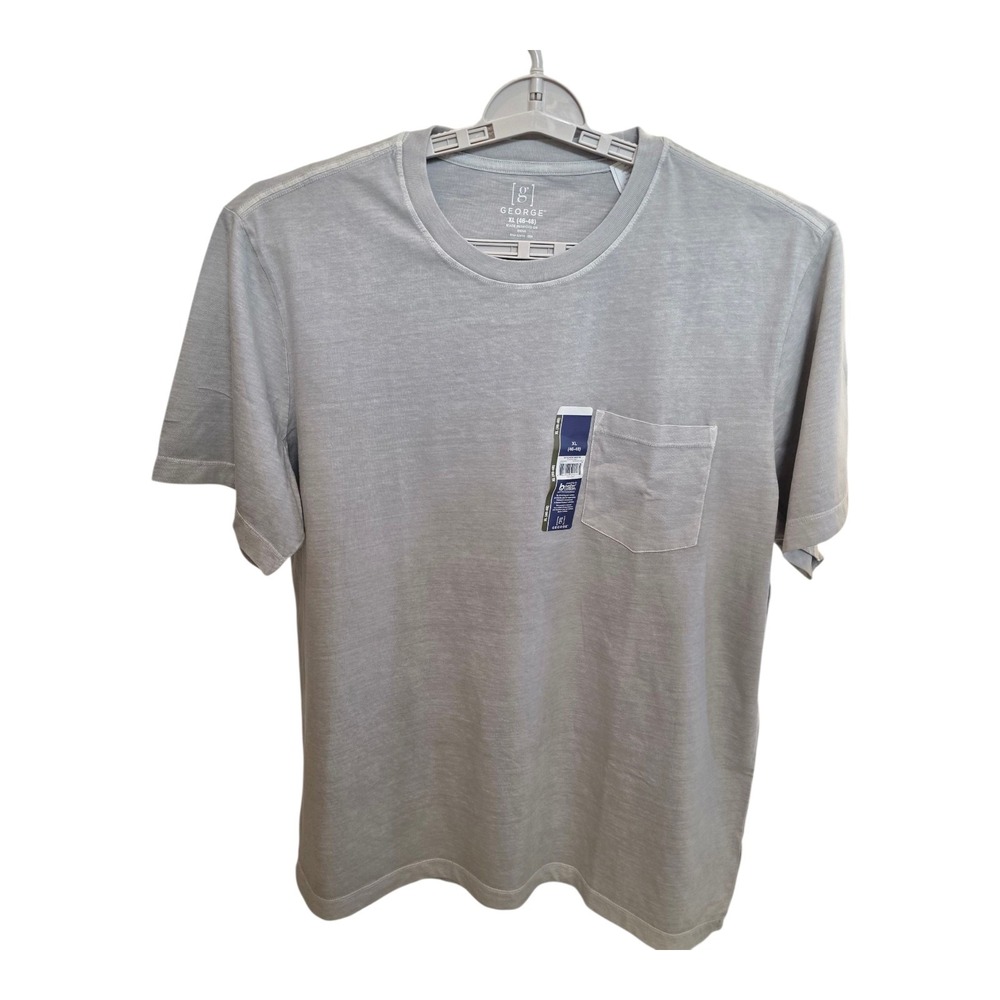 NWT Lot Of 2 George Short Sleeve Fashion Crew Tshirts Mens XL Grey W/ Pocket - Picture 3 of 6